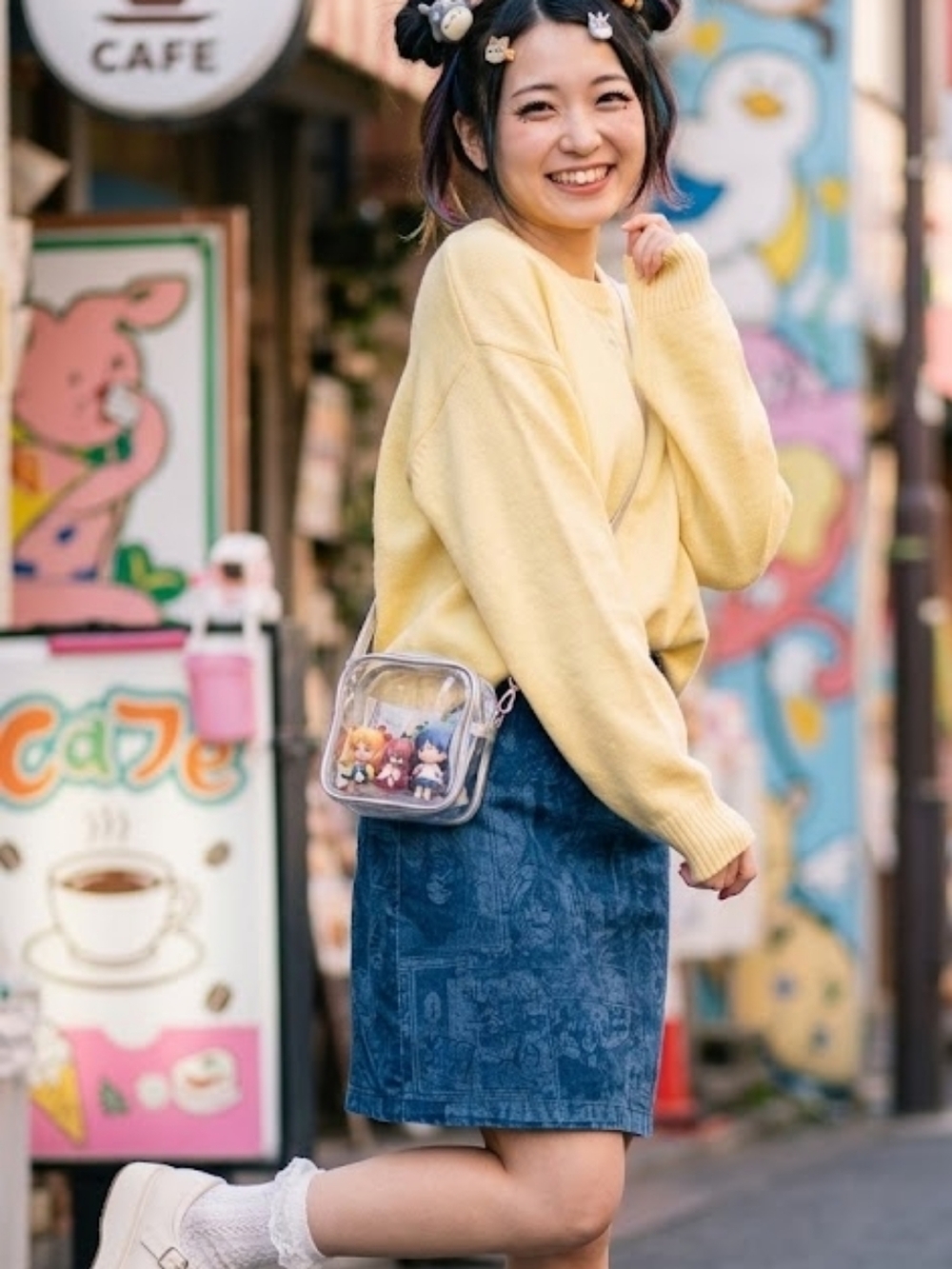 Luna Chix Rare 90s Y2K Anime Denim Skirt Size 9/10